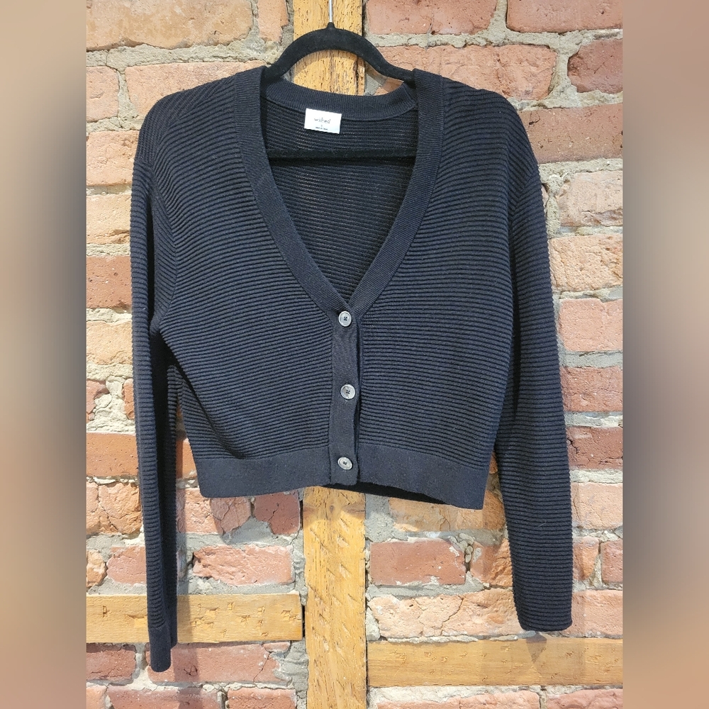 Aritzia Wilfred Black Light Cropped Cardigan